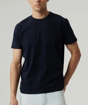 Футболка мужская с коротким рукавом Atlantic NMT-033, хлопок, темно-синий