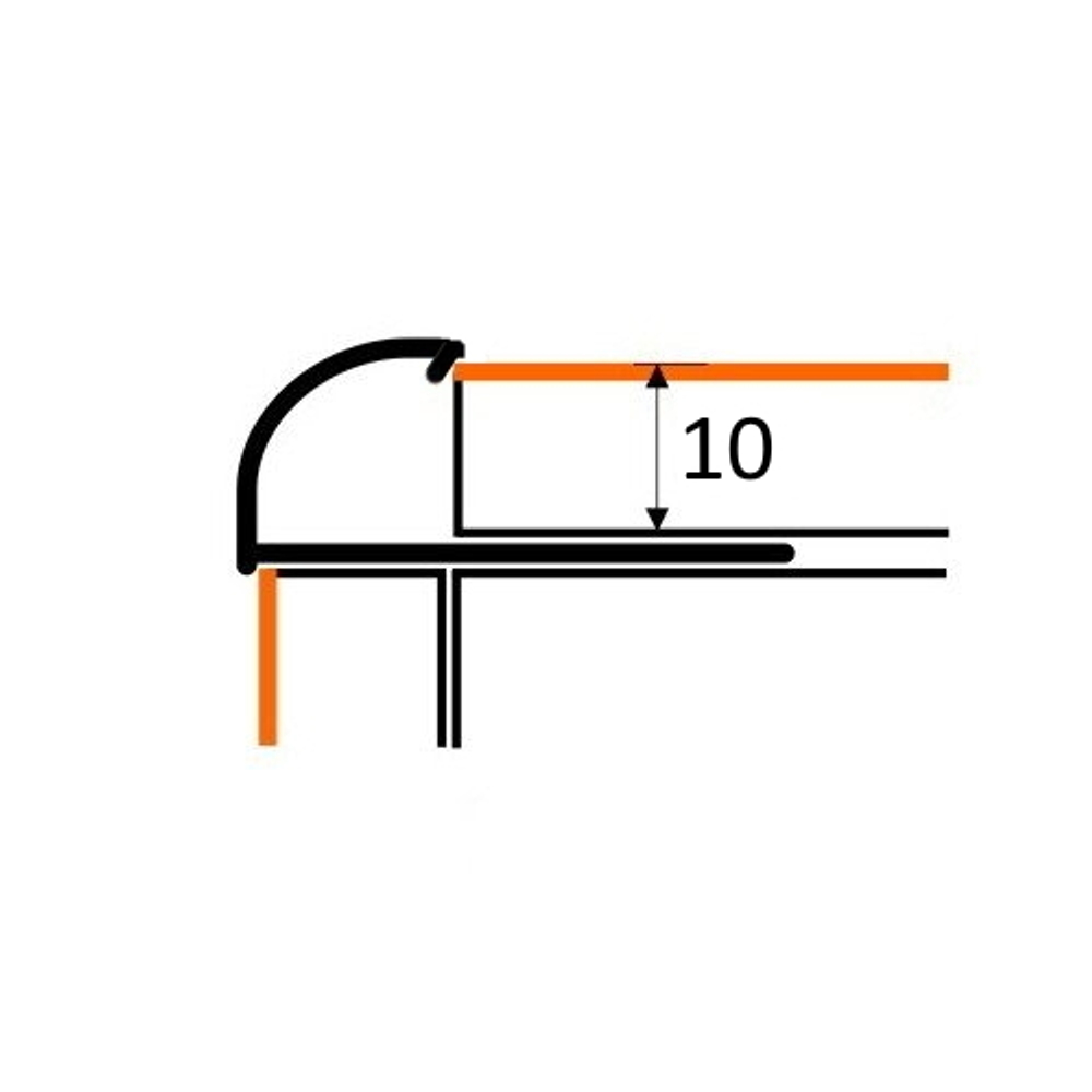 НЛП 10мм "PW" 2,5м Полир. Наруж. латунь