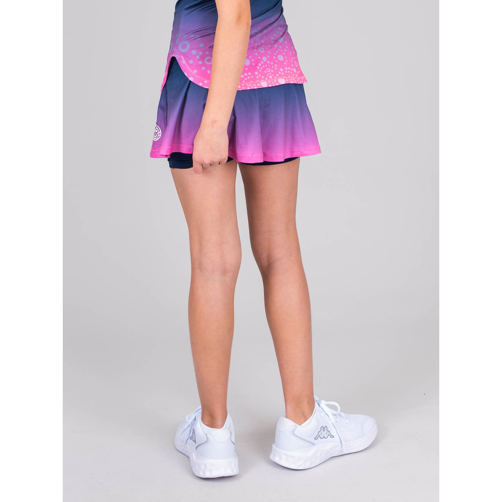 ОДЕЖДА ДЛЯ ТЕННИСА Девочки, Юбка BIDI BADU COLORTWIST PRINTED WAVY JUNIOR SKORT .