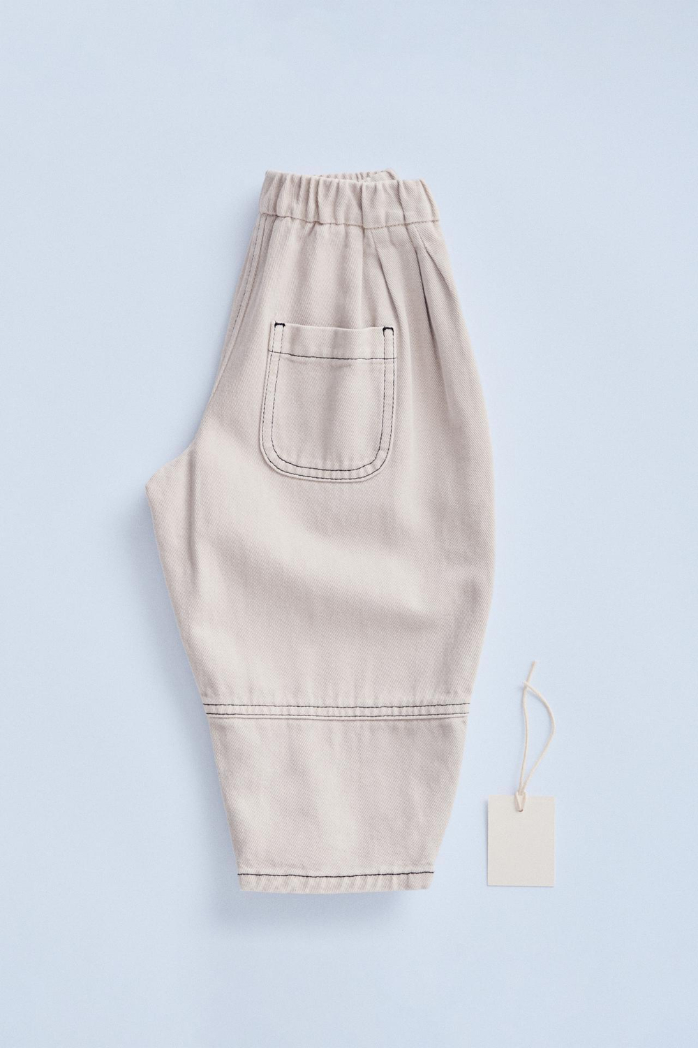ZARA TIMELESZ БРЮКИ BAGGY ИЗ СМЕСОВОГО ЛЬНА, КОСТЯНОЙ