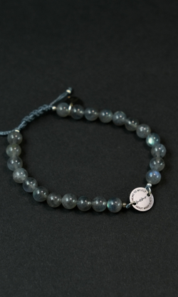 Браслет "Memo about Mindfulness" шамбала с коннектором из лабрадорита