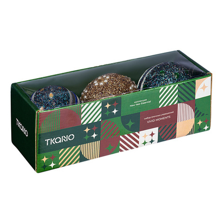 Набор елочных украшений 3шт Tkano Vivid moments коллекции New Year Essential