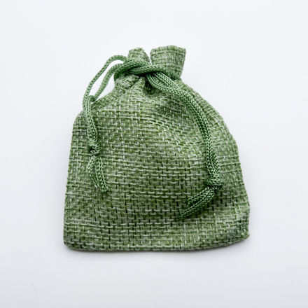 Холщовый мешочек, цвет зеленый, размер около 9*7 см, цена за 1 шт