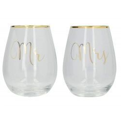 Kitchen Craft Набор из 2 бокалов для вина Mr & Mrs 590 мл