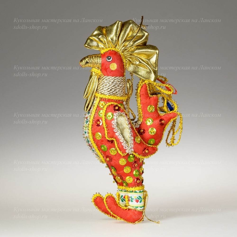 Бисерная ёлочная игрушка Петух