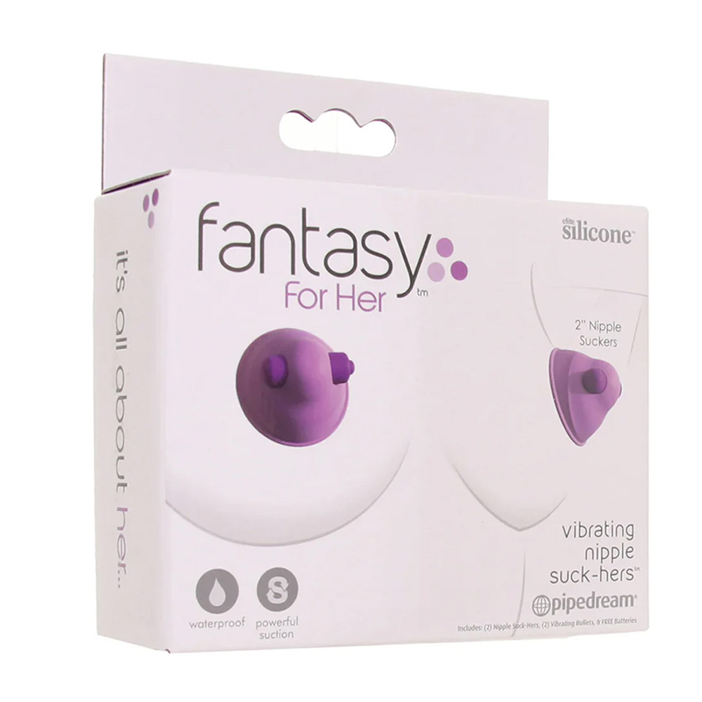 Виброприсоски-стимуляторы на соски PipeDream Fantasy for Her Vibrating Nipple Suck Purple 492012