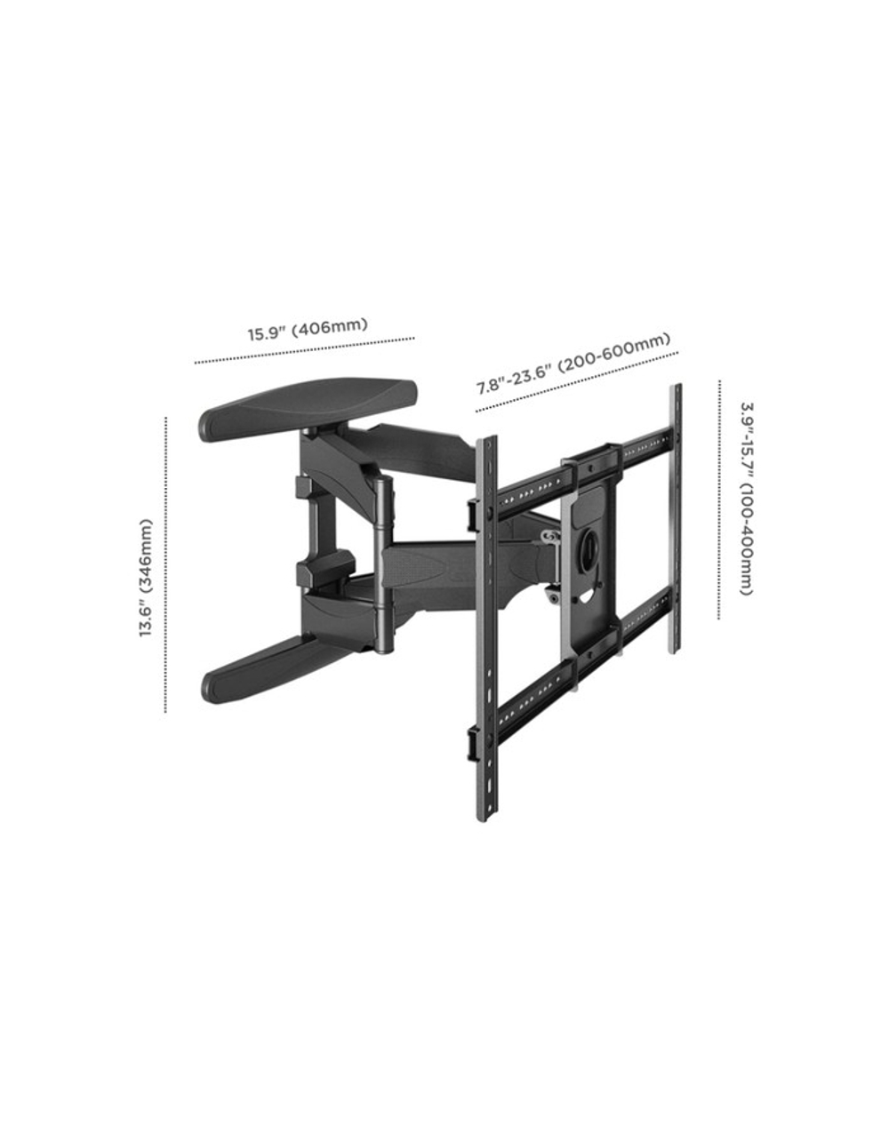 ONKRON M6L чёрный Для телевизоров диагональю 40"-70" Максимальная нагрузка: 45,5 кг VESA: 200x100, 200x200, 200x300, 200x400, 300x100, 300x200, 300x300, 300x400, 400x200, 400x300, 400x400, 500x400, 60
