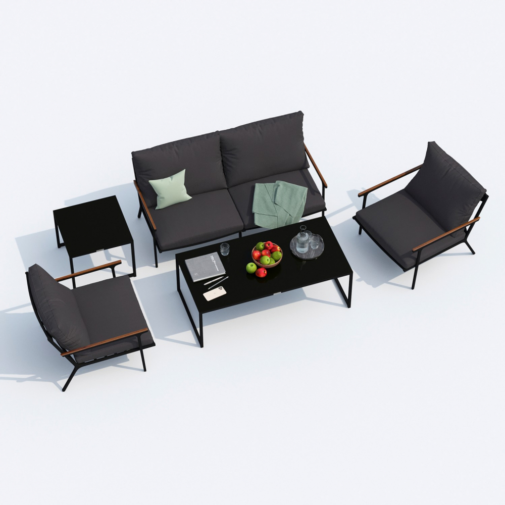 Лаунж зона Ideal Patio ФЕСТА антрацит с двухместным диваном