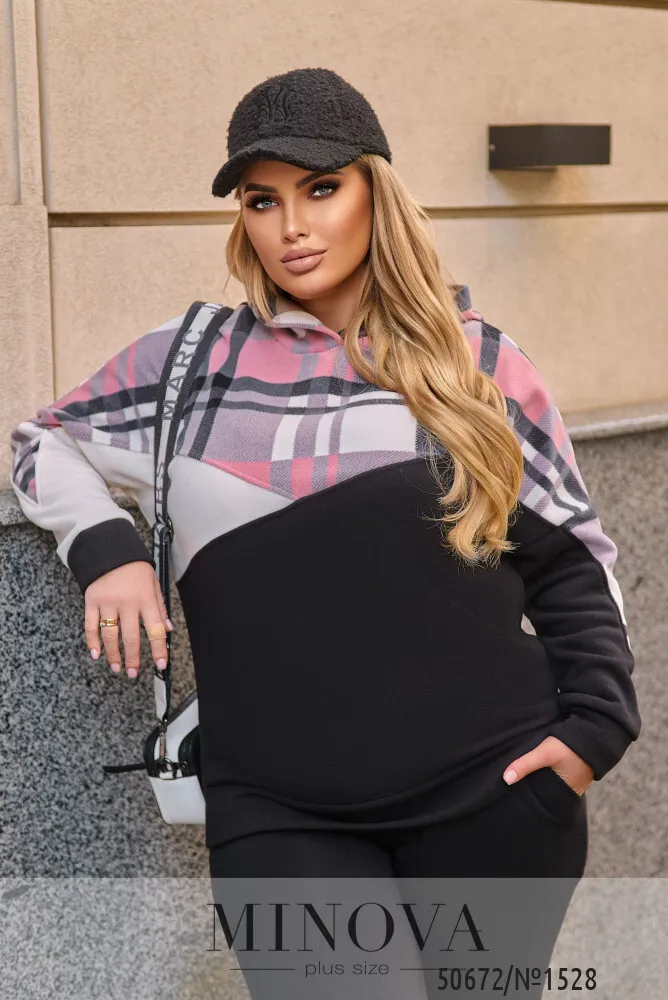 Костюм 1528-черный-пудра Minova