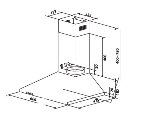 Вытяжка HOMSair DELTA 50 белый