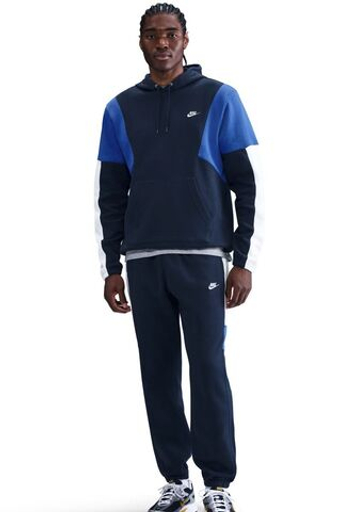 Men's Спортивный костюм Nike Sportswear Club Fleece Hooded - obsidian/white/game royal/white