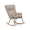 Maustin Кресло-качалка из бежевой овчины со стальной конструкцией и деревом бука