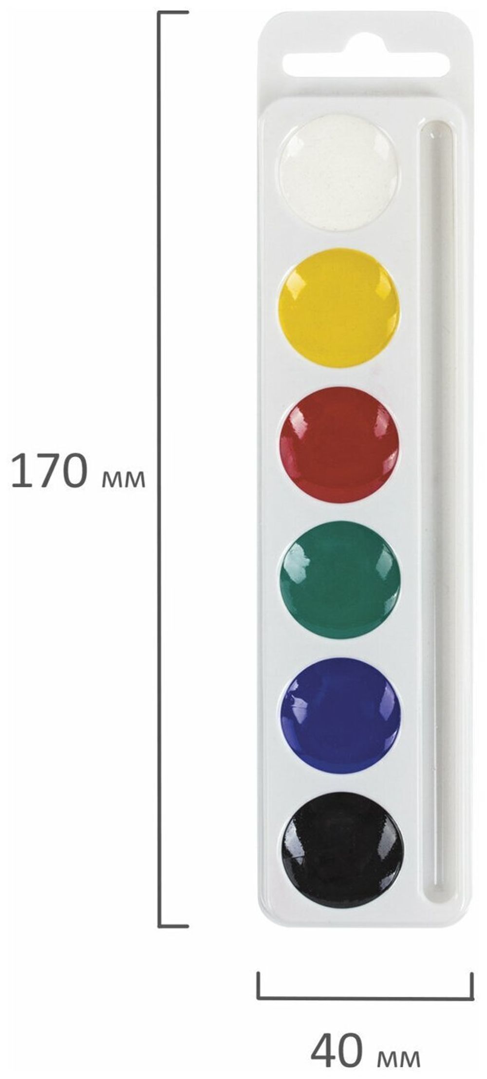 Краски акварельные ПИФАГОР "ЭНИКИ-БЕНИКИ", 6 цветов, медовые, без кисти, картонная коробка, пластиковая подложка, 191315