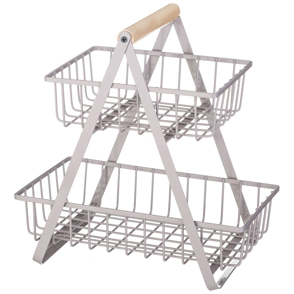 КОРЗИНА ДЛЯ ФРУКТОВ С ДЕРЕВЯННОЙ РУЧКОЙ 27.5*17.5*29 СМ (КОР=6ШТ)