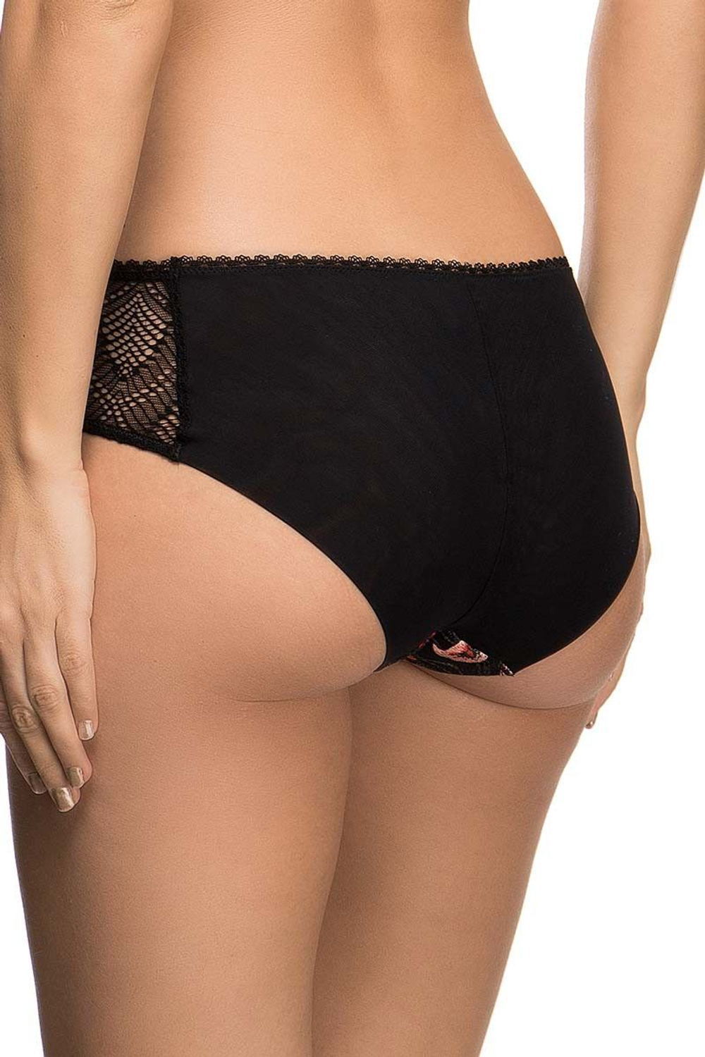 Трусы-шорты Ashley с цветочной вышивкой (Размер: 48) (Цвет: черный)