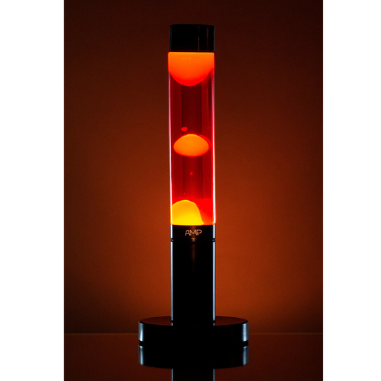 Лава лампа Amperia Slim Желтая, Красная, корпус черный (39 см)