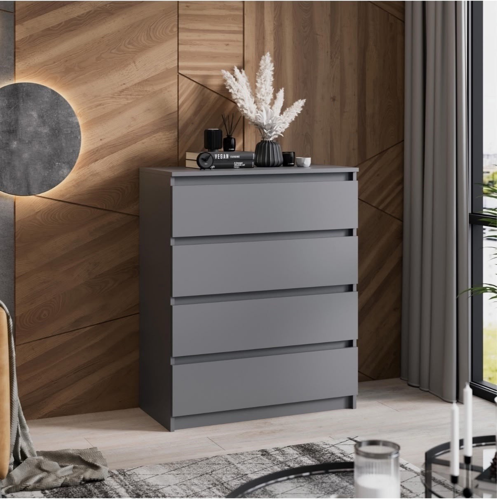 Комод 4 ящика «Денвер» Графит