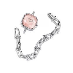 Часы - браслет из серебра 925 с бриллиантами, Tiffany 💠Hard Wear watch pink