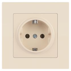 Розетка Intro Accent 6-202-02 2P+E Schuko 16А-250В IP20 СУ AL/CU слоновая кость