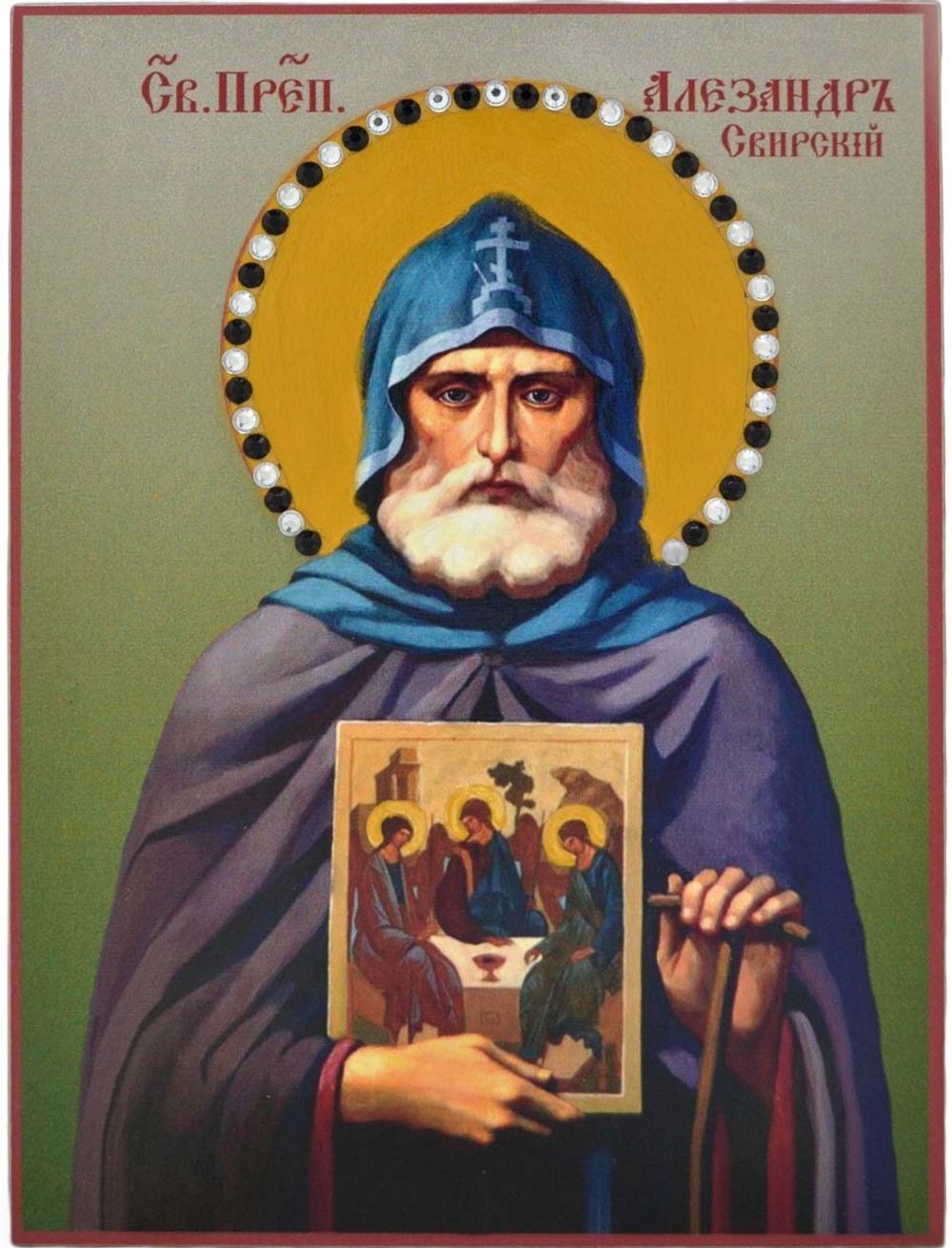 Икона Александра Свирского, писанная в монастыре.