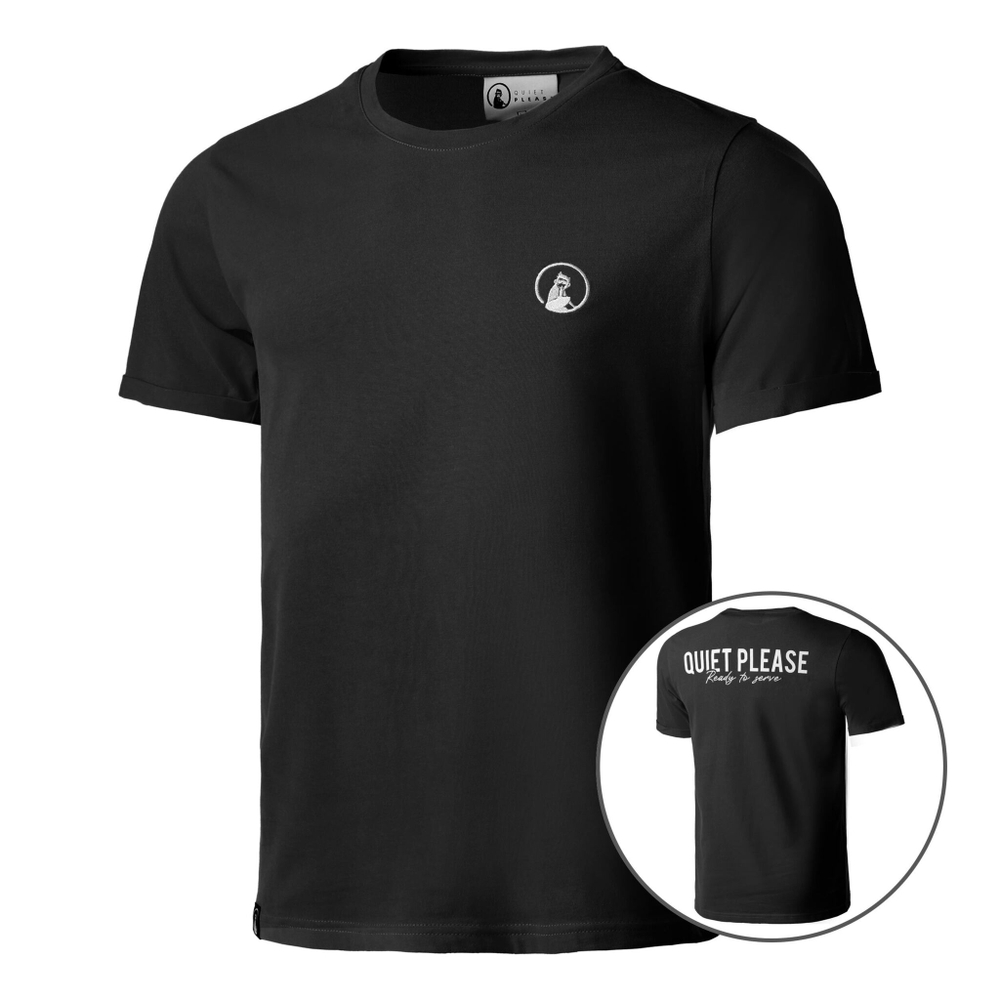Мужское теннисное поло Quiet Please Ready To Serve T-Shirt Men - Black, White