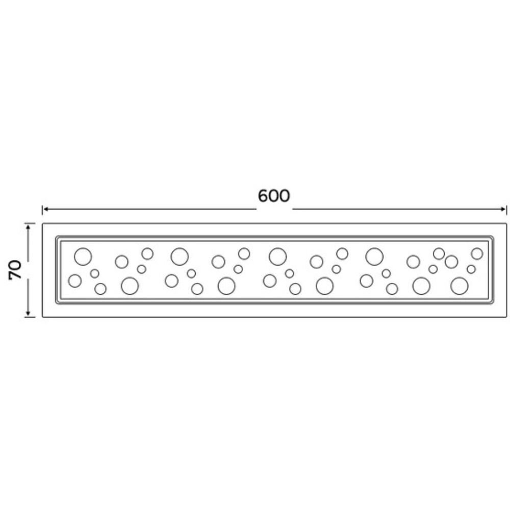 Трап канализационный углов, 40 мм, 600х70 мм, Gappo, нерж сталь, G86007-2
