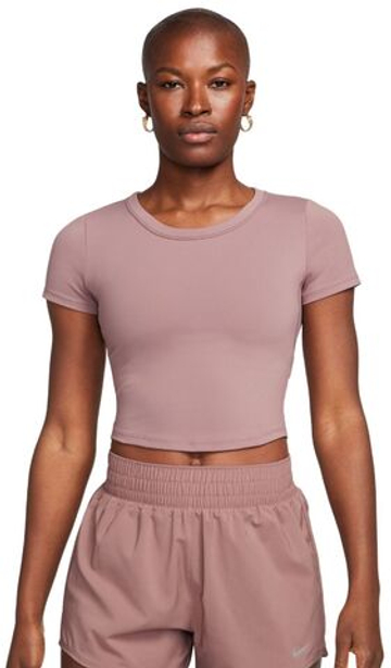 Женская теннисная футболка Nike One Fitted Dri-Fit Short Sleeve Top - Розовый