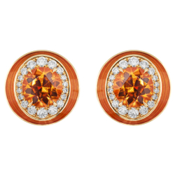 Серьги со Спессартином и Бриллиантами, Е0143-30/2