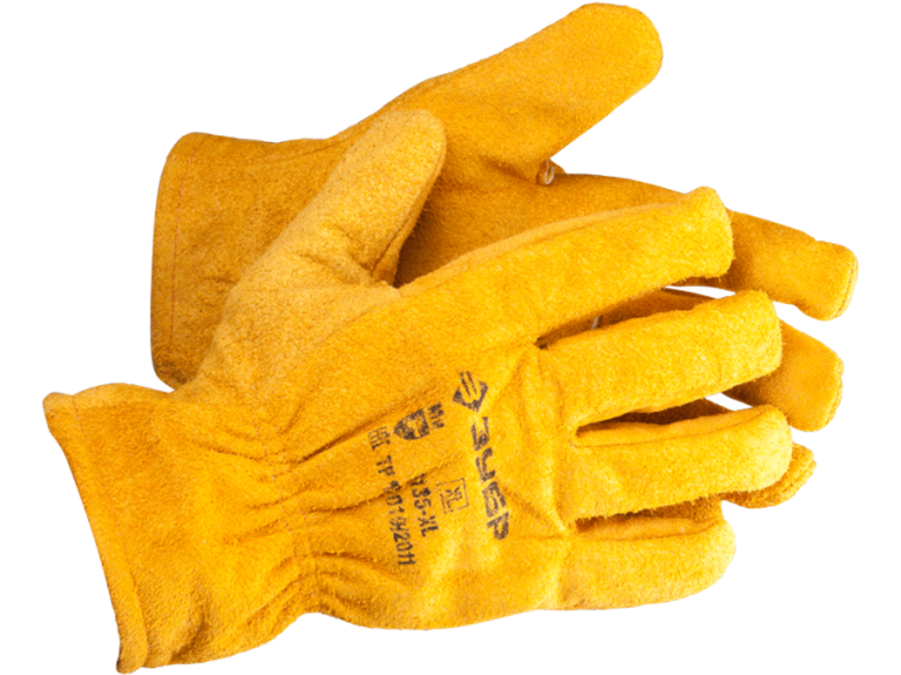 Перчатки ЗУБР МАСТЕР кожаные рабочие, с подкладкой, XL