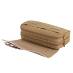 Пенал - косметичка Alingar, ПВХ/ткань, молния, 2 отделения, боковой карман, липучка, ручка, 190 х 80 х 50 мм, "CAPYBARA", бежевый, европодвес