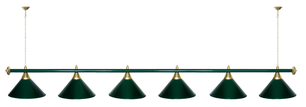 Лампа STARTBILLIARDS 6 пл. (плафоны золотые,штанга золотая,фурнитура золото)