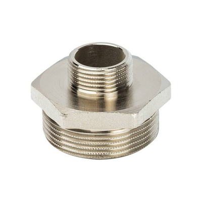 Ниппель редукционный STOUT SFT 0004 - 1"1/2 x 3/4" (для стальных труб, латунь никелированная)