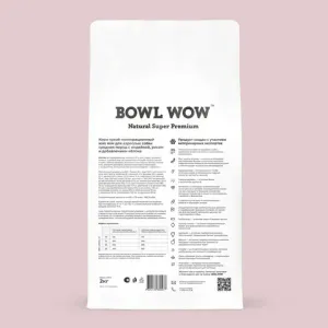 Сухой корм BOWL WOW для собак средних пород с индейкой, рисом и яблоком