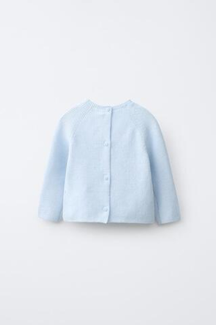 ZARA ДЖЕМПЕР С НАШИВКОЙ «СОБАКА», ГОЛУБОЙ