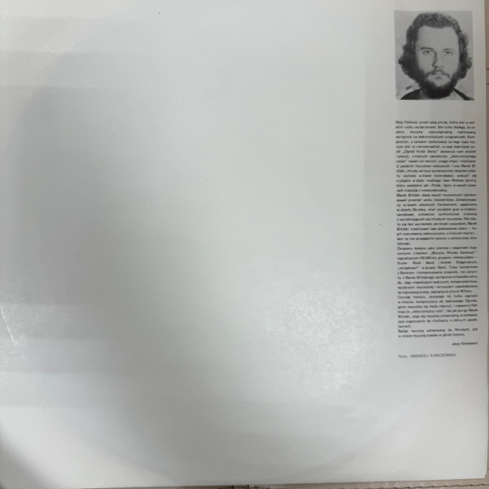 Виниловая пластинка Marek Biliński – Ogród Króla Świtu LP