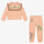 Свитшот + брюки трикотажные STELLA McCARTNEY Розовый/Отделка кокетки: шитье/Разноцветные вышивки (Девочка)
