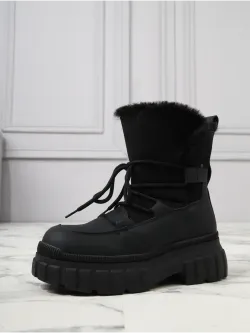 Зимние ботинки на высокой платформе