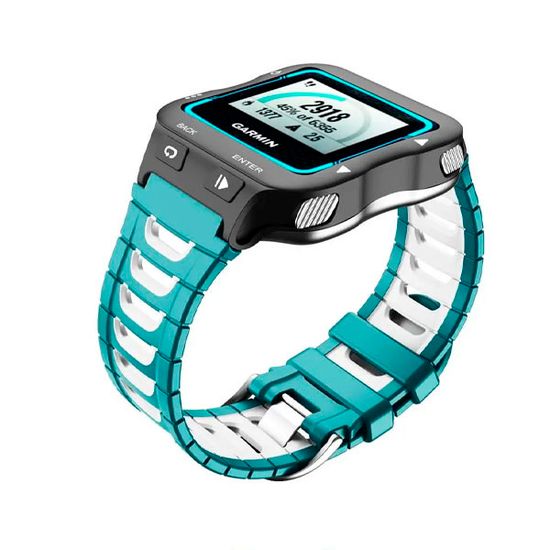 Ремешок для Garmin Forerunner 920XT силиконовый двухцветный (Бирюзовый/белый)