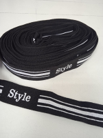 Лампасная лента (трикотажный, 2,5 см). STYLE Черный/Белый