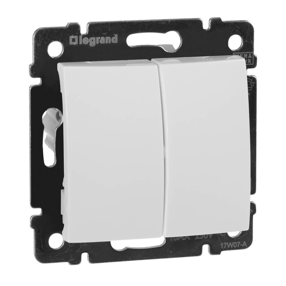 77 4405 Выключатель 2 клавишный белый