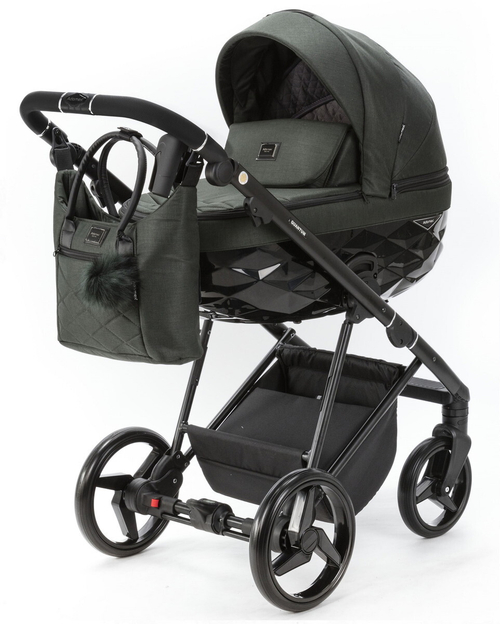 Детская коляска Adamex Quantum 2 в 1 Q-TK105 LUX (Т.ЗЕЛЕНЫЙ)