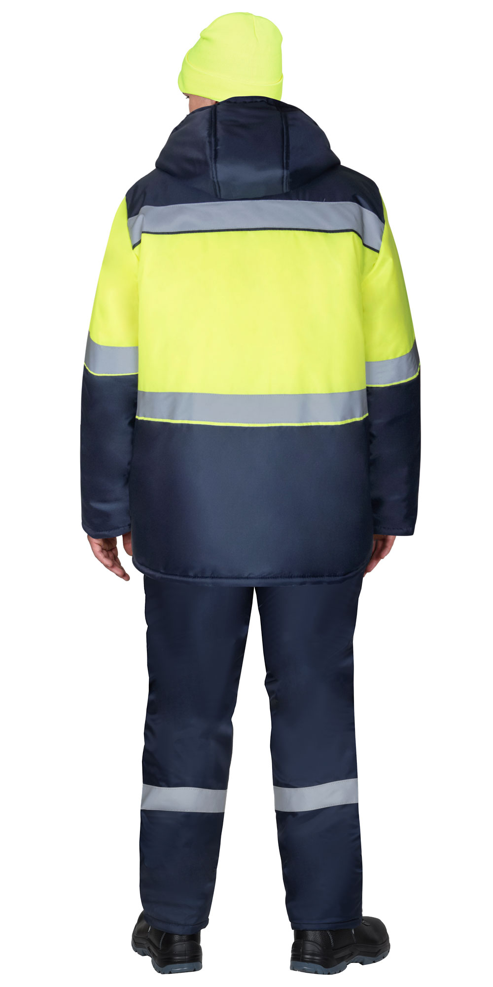 Куртка СИРИУС-ТЕРМИНАЛ-2 зимняя, тёмно-синяя с лимонным и СОП