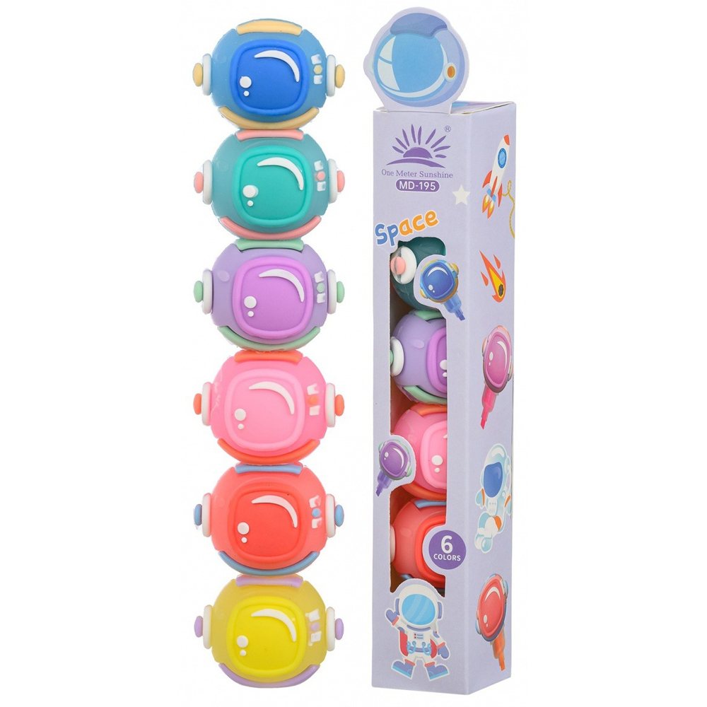 Маркер текстовыделитель Basir, серия "Космос", секционные, 5 шт