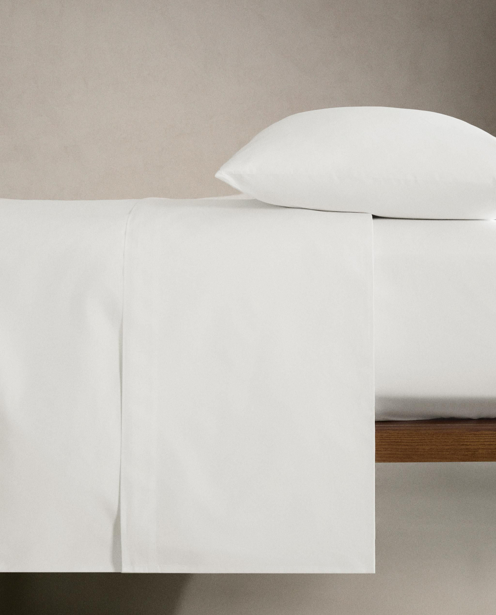 Zara Home - Простыня брюки из ситца (500 ниток) / для матраса 40 см, белый, 160х200х40 см