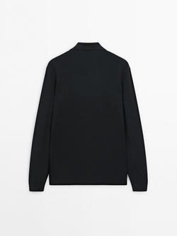 Massimo Dutti Поло комфортного кроя с длинными рукавами, антрацитово-серый