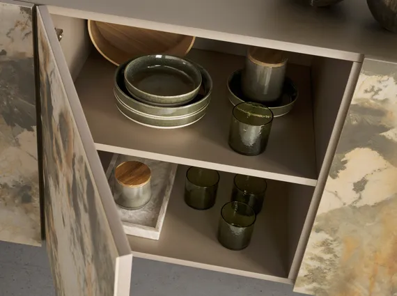 Сервант из дерева в серо-коричневом металлическом цвете 3270