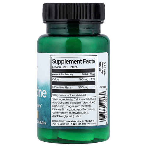 Swanson, L-карнитин, 30 таблеток