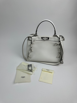 Сумка Fendi Peekaboo Medium Fiocco Bianca