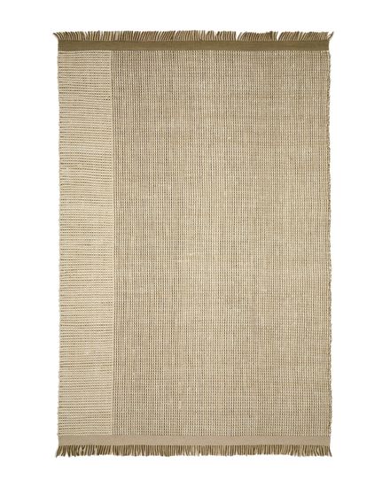 Ковер из шерсти Blart бежевого цвета с контрастной полосой по бокам 160 x 230 см