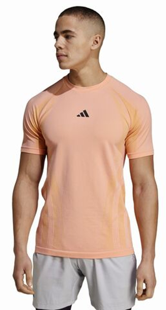 Мужская теннисная футболка Adidas Tennis Pro Seamless Aeroready Freelift T-Shirt - Розовый